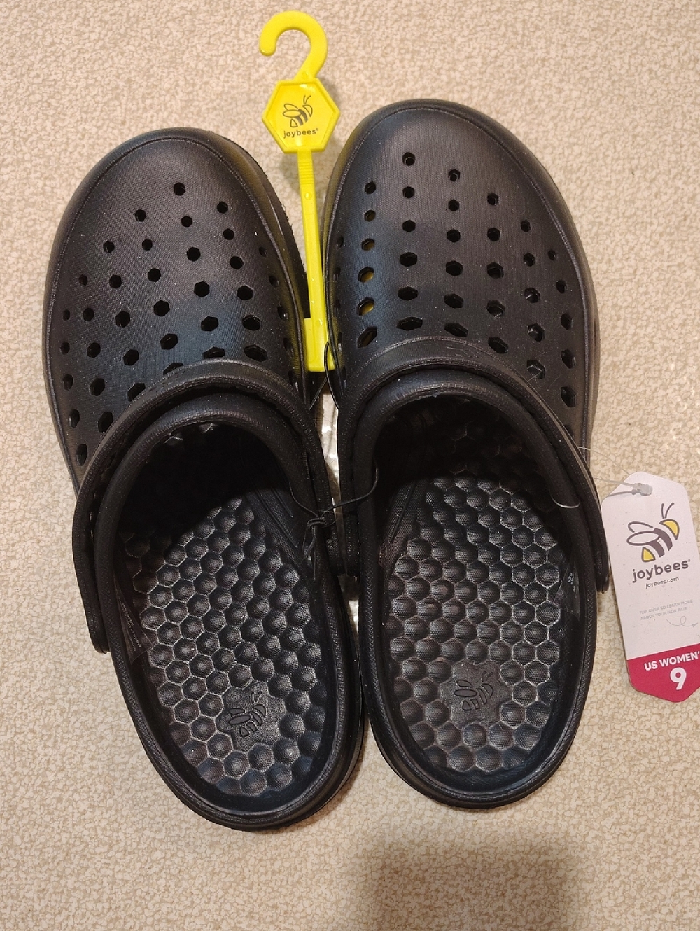 Joybees Women's Black Clogs w/Heel Strap